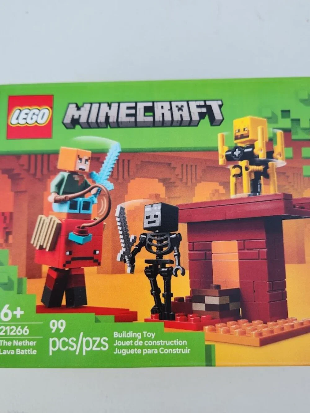 NEW 21266 LEGO Minecraft The Nether Lava Battle Toy Building Set Alex, Wither Sk